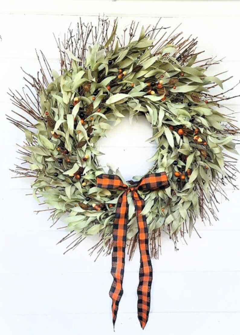 Fall Wreath-fall Door Wreath-candy CORN Wreath-halloween - Etsy | Etsy (US)