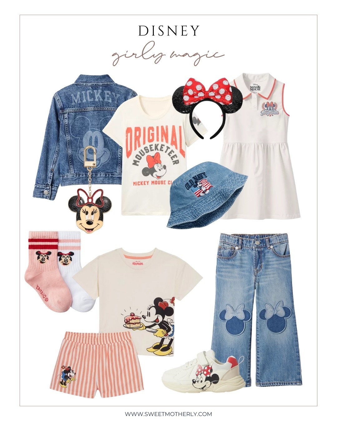 These Minnie Mouse girl outfits are ideal for Disney outfits in 2025, school spirit week, or travel. Style the Minnie striped shorts with a graphic tee, or layer the denim jacket over the white dress for cooler days. Add Minnie Mouse sneakers and Disney socks to complete your toddler girl Disney outfit.

#LTKTravel #LTKStyleTip #LTKKids