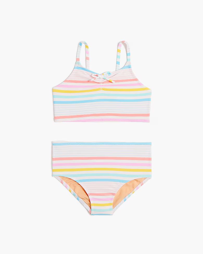 Girls' striped bow bikini set | J.Crew Factory