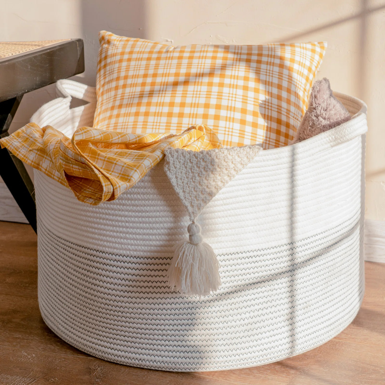 Rosecliff Heights Xxxlarge Cotton Rope Fabric Basket & Reviews | Wayfair | Wayfair North America