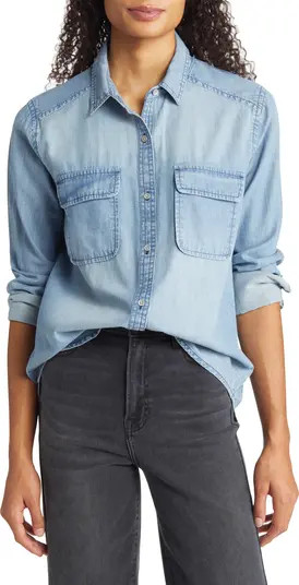 Caslon® Two Pocket Chambray Shirt | Nordstromrack | Nordstrom Rack
