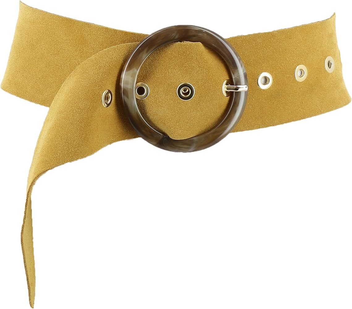 FASHIONGEN - Women's genuine Italian suede leather belt for dress, made in France, ANETTE | Amazon (US)