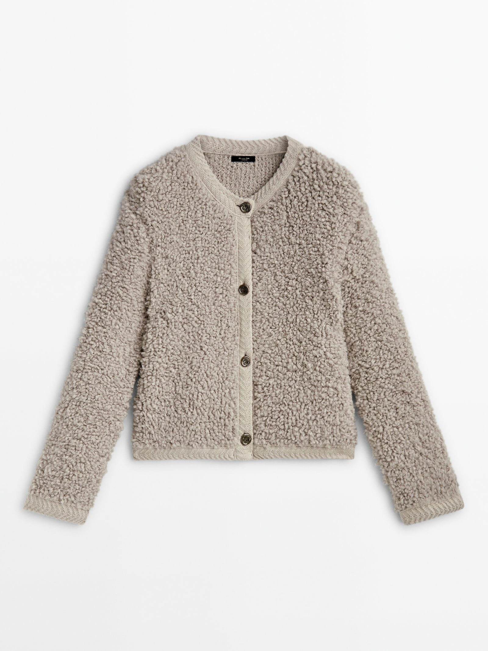 Bouclé knit cardigan with buttons | Massimo Dutti US