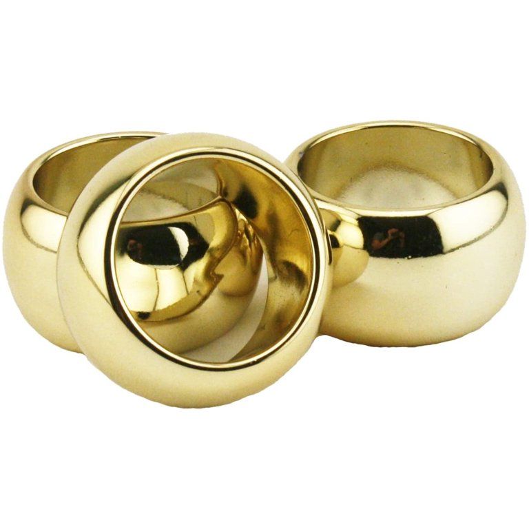 6 Gold Fun Elegant Reusable Round Plastic Napkin Rings 2" diameter | Walmart (US)