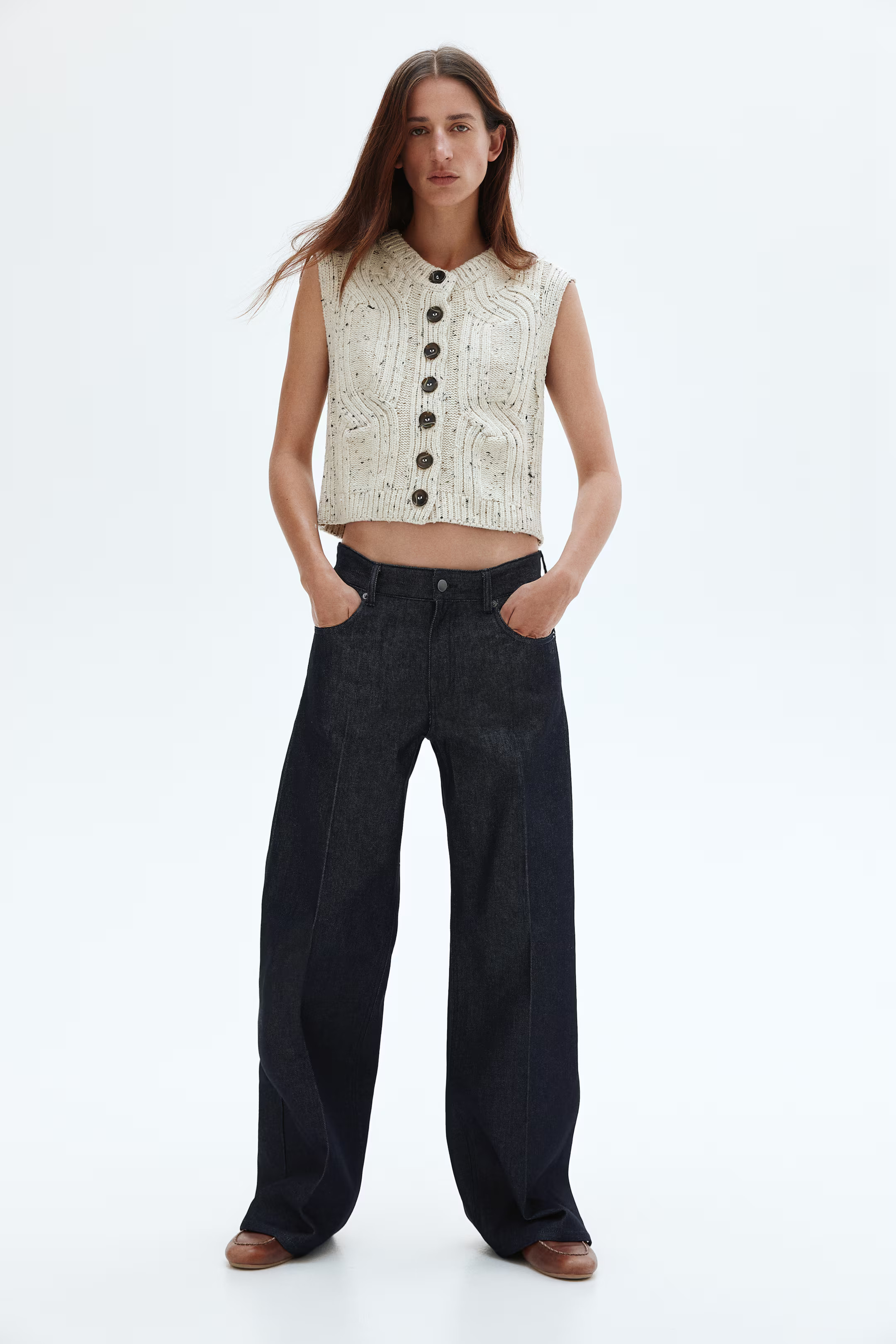 Crease-leg jeans - Dark denim blue - Ladies | H&M GB | H&M (UK, MY, IN, SG, PH, TW, HK)