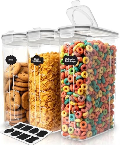 Utopia Kitchen Cereal Containers Storage Set – 3 Pack 4L(135.2 oz) Airtight Food Storage Contai... | Amazon (US)