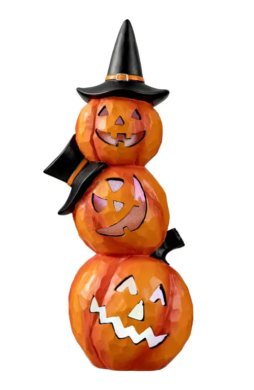 Glitzhome Halloween Lighted Stacked Resin Pumpkin Table Decor in Orange at Nordstrom, Size Medium | Nordstrom