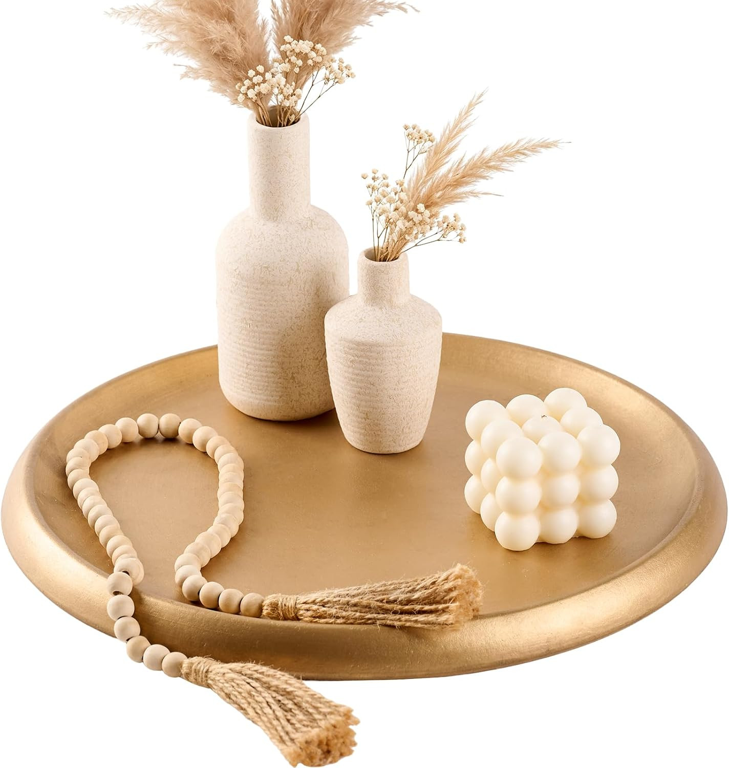 DN Decoration 14 Inch Large Gold Decorative Tray, Trays for Home Decor | Amazon (US)