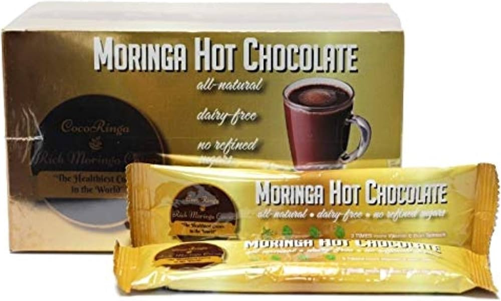 COCORINGA Moringa Hot Chocolate Cacao First Natural Keto Instant Non-dairy Hot Cocoa(1 Box large) | Amazon (US)