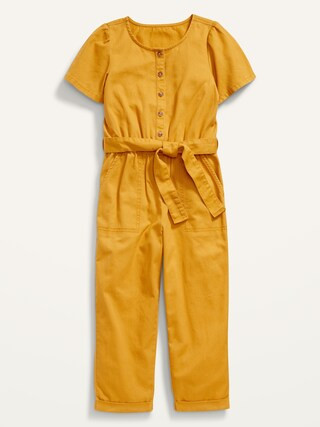 Twill Tie-Belt Utility Jumpsuit for Girls | Old Navy (US)
