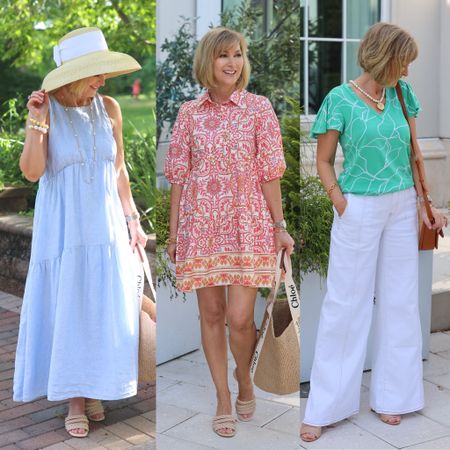 Best selling looks last week! First dress is 30% off. Use code CARLAC15 on second dress for discount. Green top and white jeans are buy one get one 50% off.