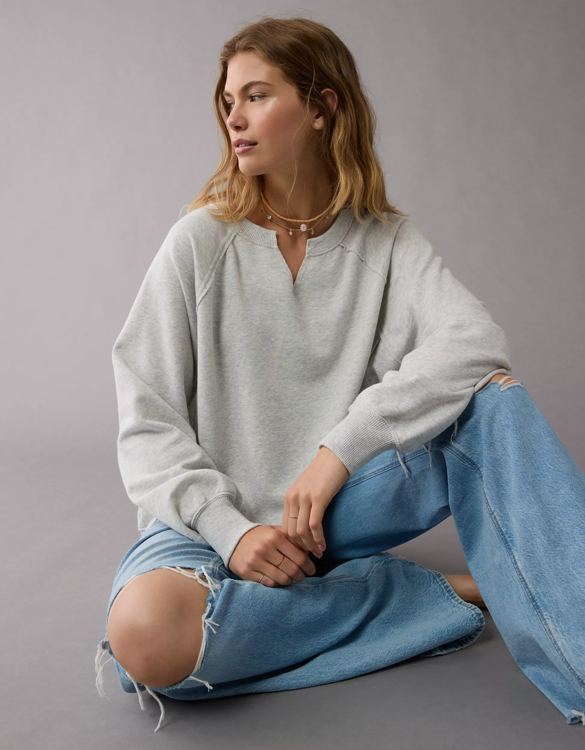 AE Big Hug Crew Neck Sweatshirt | American Eagle Outfitters (US & CA)