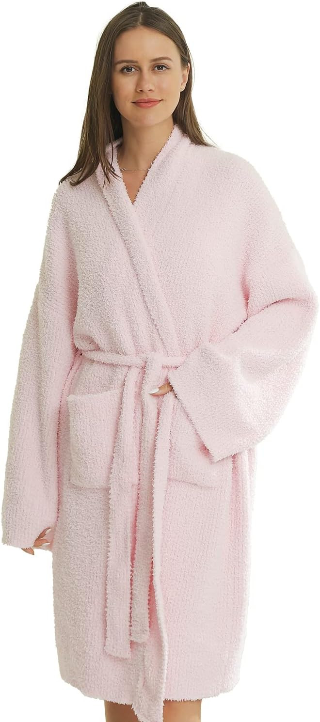 DOOWELL Women's Knit Lightweight Absorbent Robes, Soft Spa Bathrobe Loungewear with Pockets | Amazon (US)