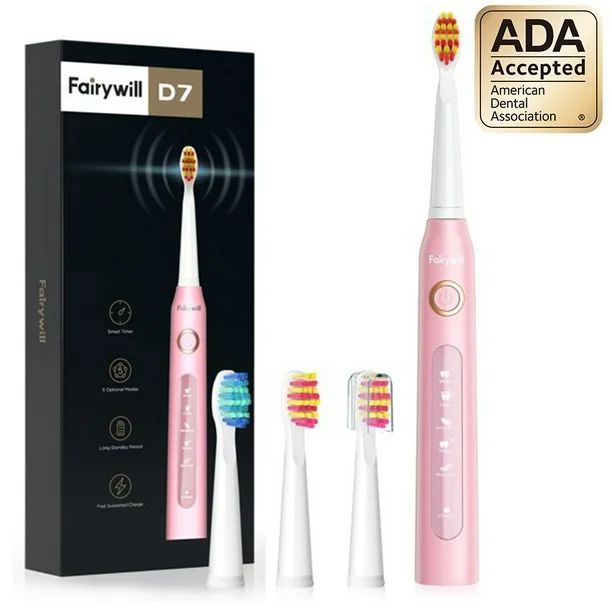Fairywill Sonic Electric Toothbrush with 5 Modes for Adults , Rechargeable Toothbrush with Smart ... | Walmart (US)