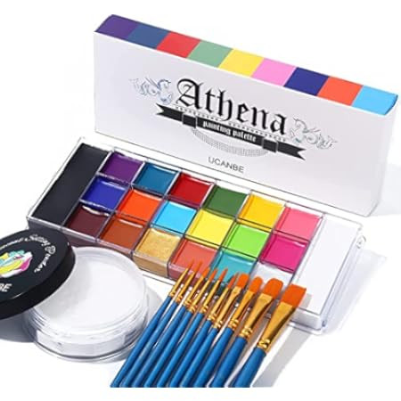 UCANBE Athena Face Body Paint Oil Makeup Set, 20 Colors FX Halloween Party Painting with Stainles... | Amazon (US)