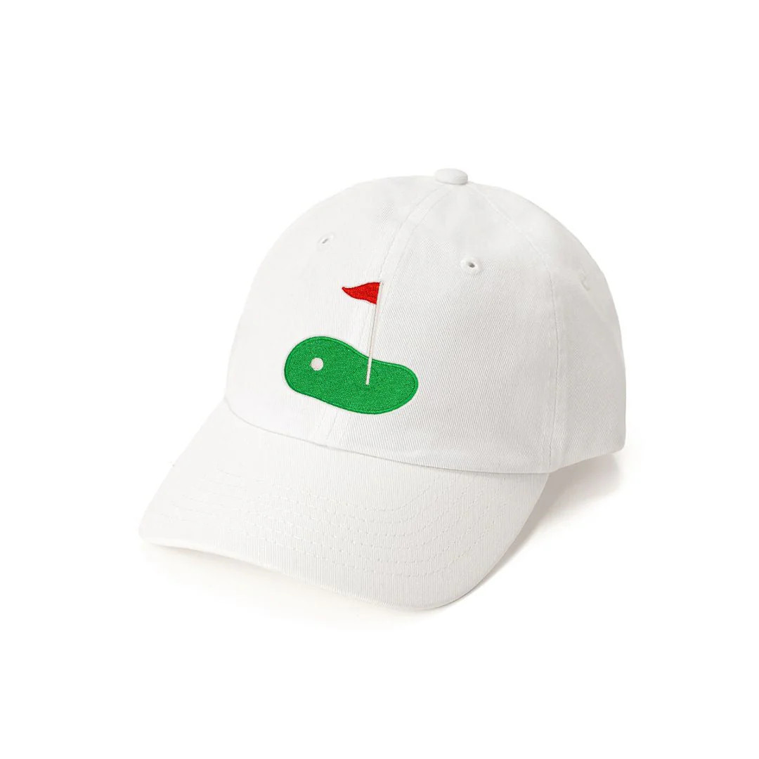 Golf Tee Front Flag Patch Baseball Hat - White | Sweet Wink