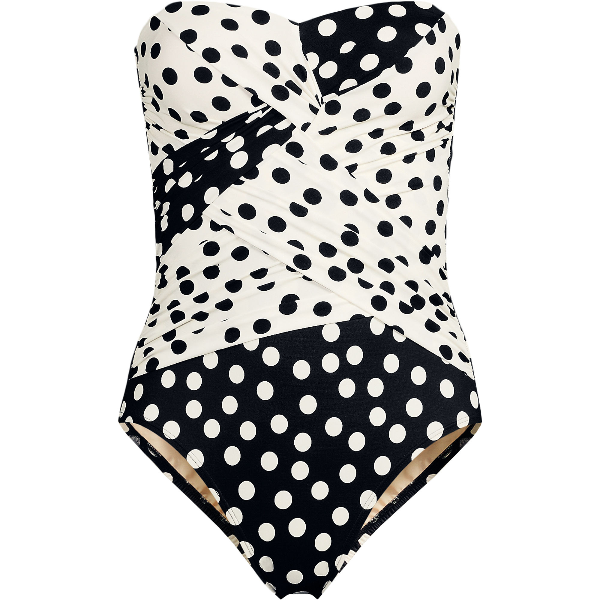 Women's Plus Size Slender Suit Wrap Bandeau One Piece Swimsuit | Lands' End (US)