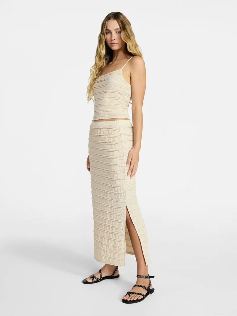 No Boundaries Ruffle Cami and Maxi Skirt, 2-Piece Set, Women's XXS-XXL | Walmart (US)