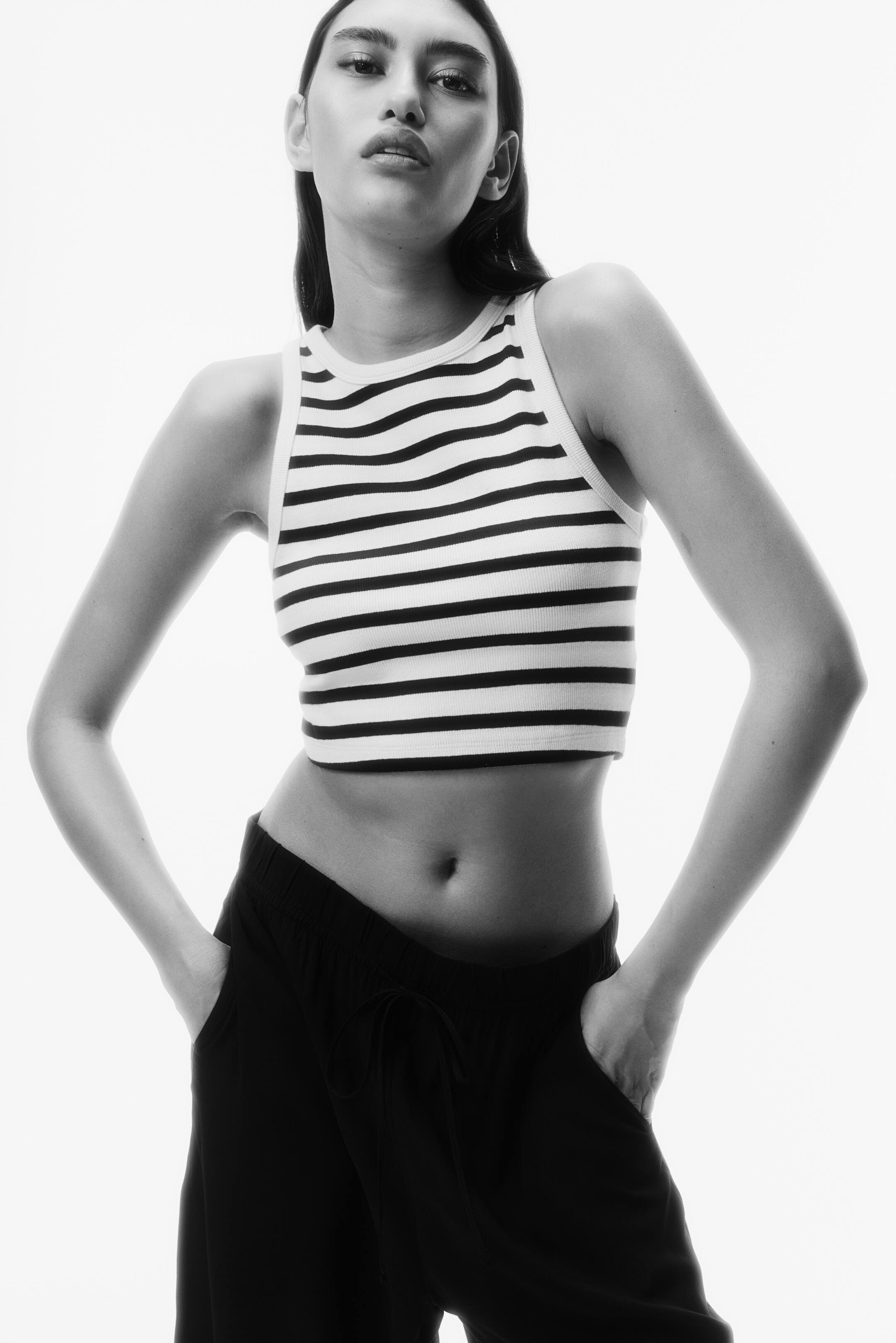 Cropped Ribbed Tank Top | H&M (US + CA)