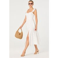 ASTR the Label | Wedelia Ruffle Strap Eyelet Corset Midi Dress in White | Size XL | ASTR The Label (US)