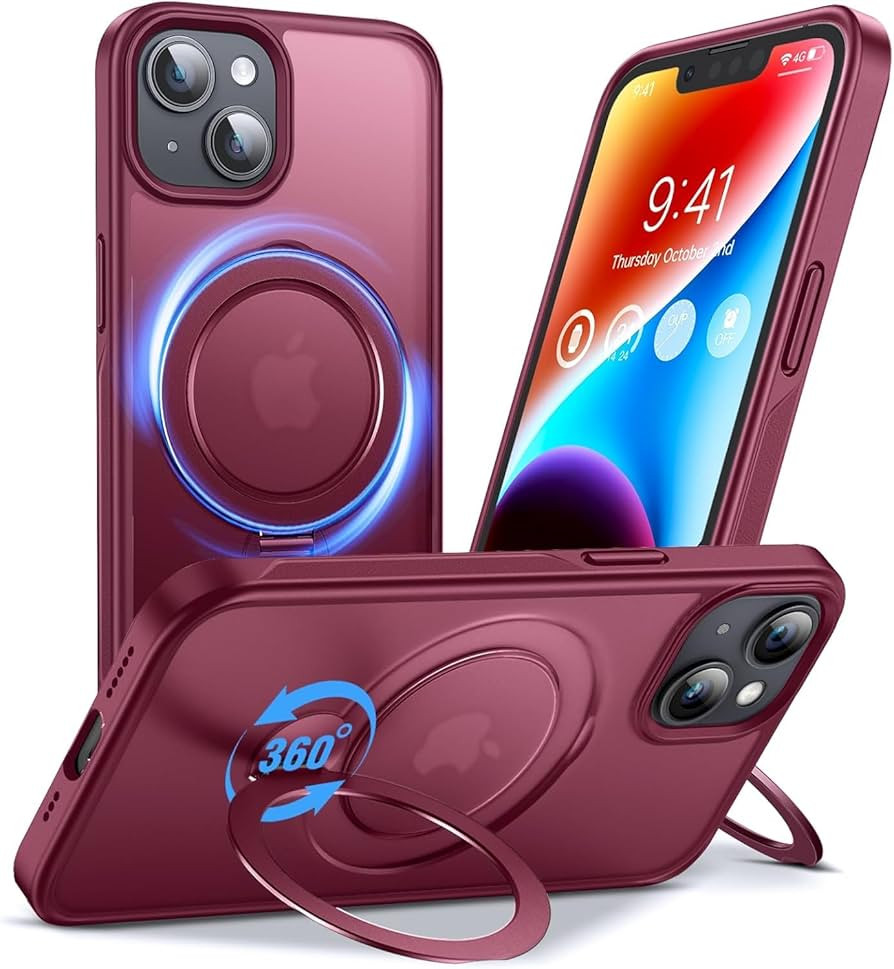 360° O-Ring MagStander for iPhone 12 Case, iPhone 12 Pro Case with Magnetic Stand Ring Holder [C... | Amazon (US)