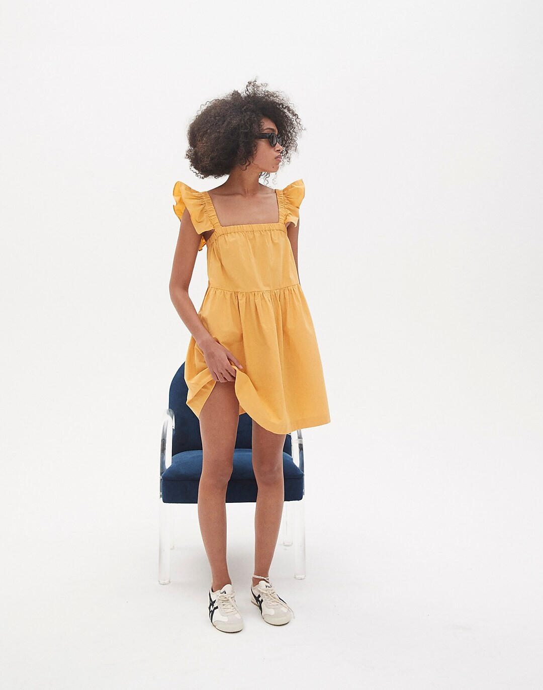 Flutter-Sleeve Square-Neck Mini Dress | Madewell