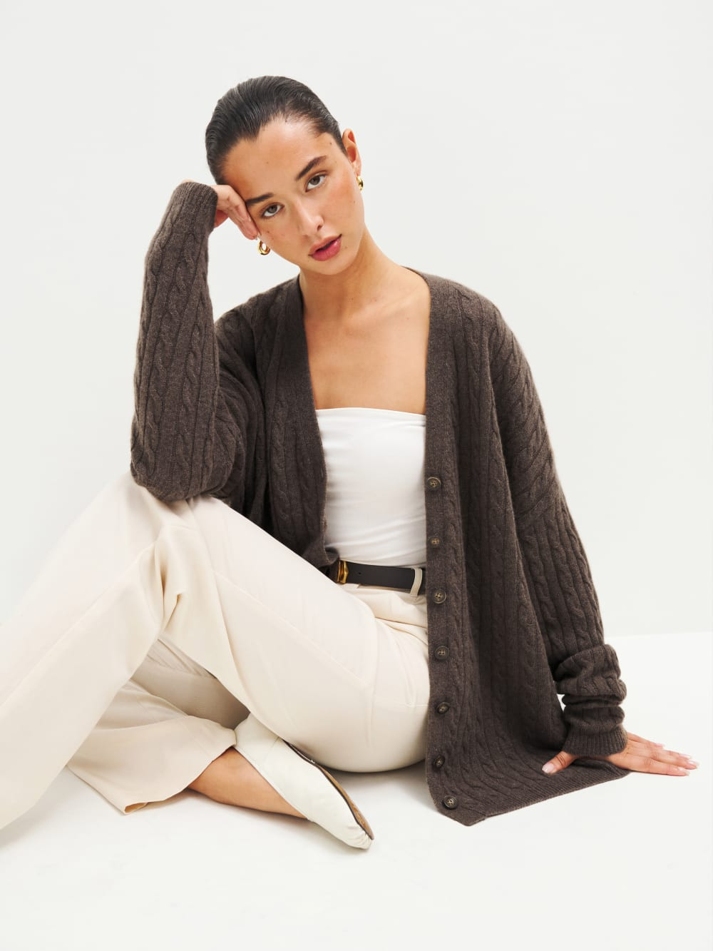 Giusta Oversized Cashmere Cardigan | Reformation (Global)