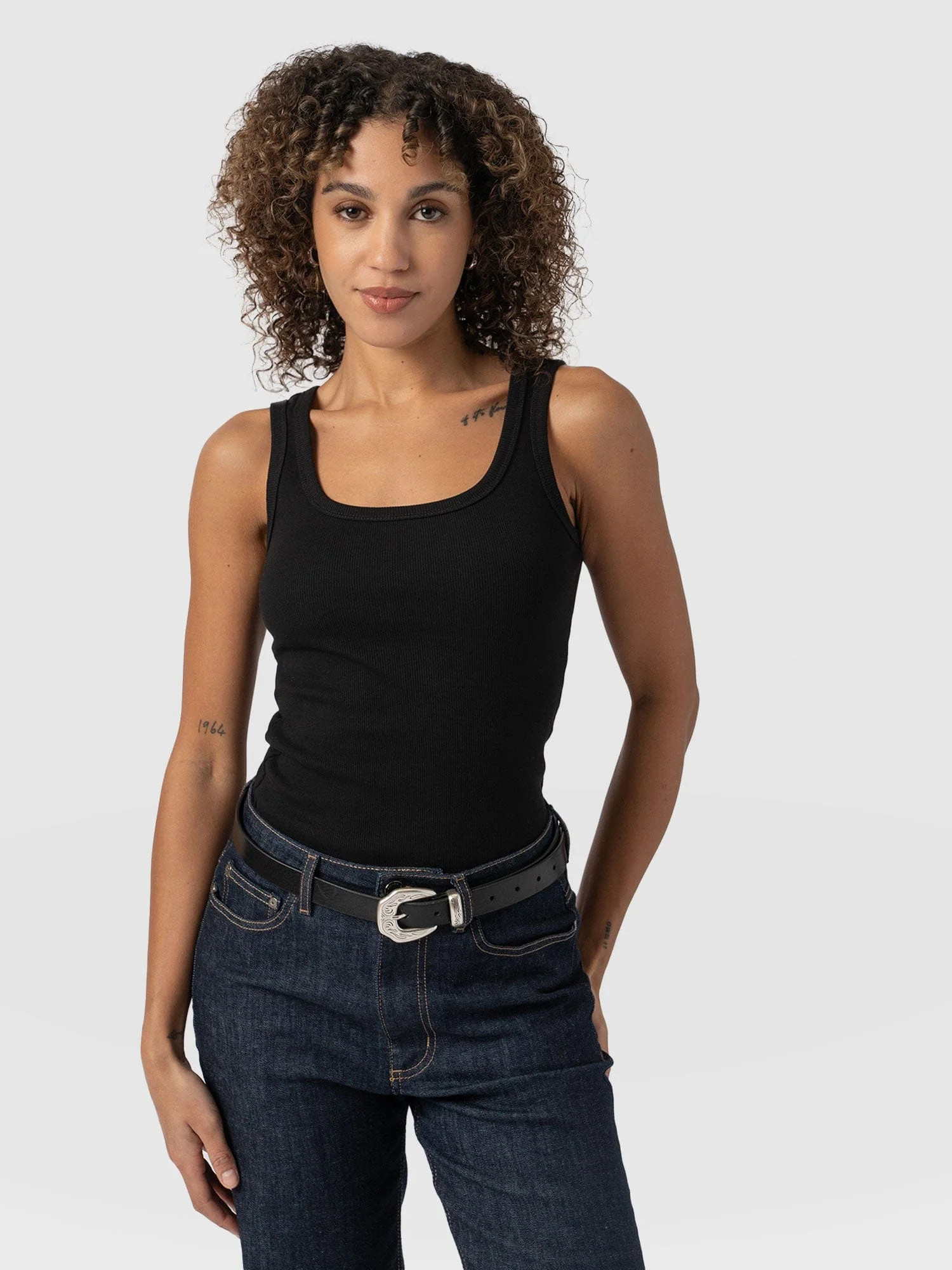 Asher Scoop Neck Vest - Black | Saint + Sofia