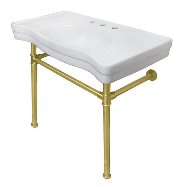 Imperial 30.5" Tall Vitreous China Rectangular Console Bathroom Sink with Overflow | Wayfair North America