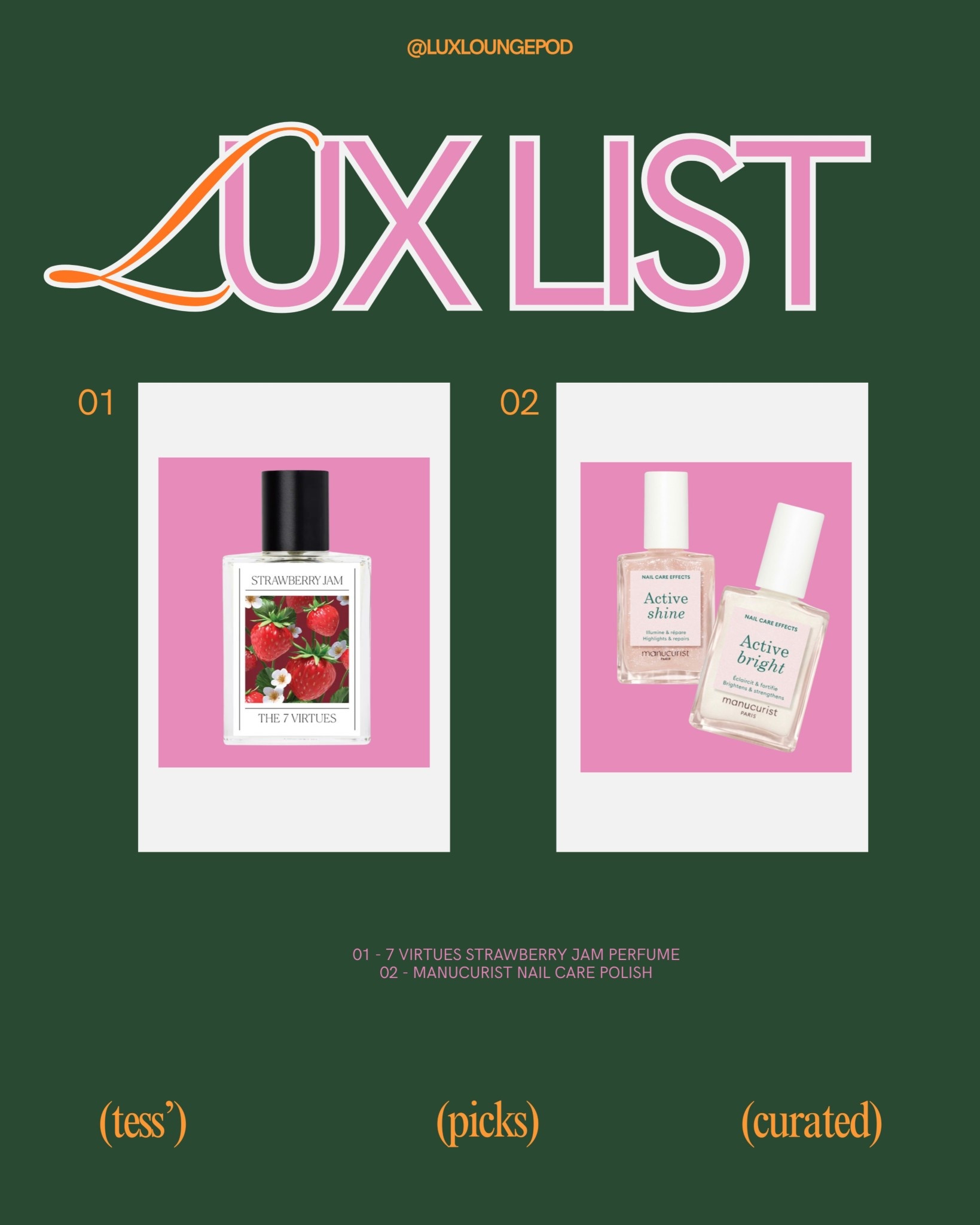 Tess loveeeesss a good perfume & this one is elite 🤤
If you need a nail care product that actually works & looks cute at the same time, this is the one for you!


#LTKcanada #LTKsummer #LTKbeauty