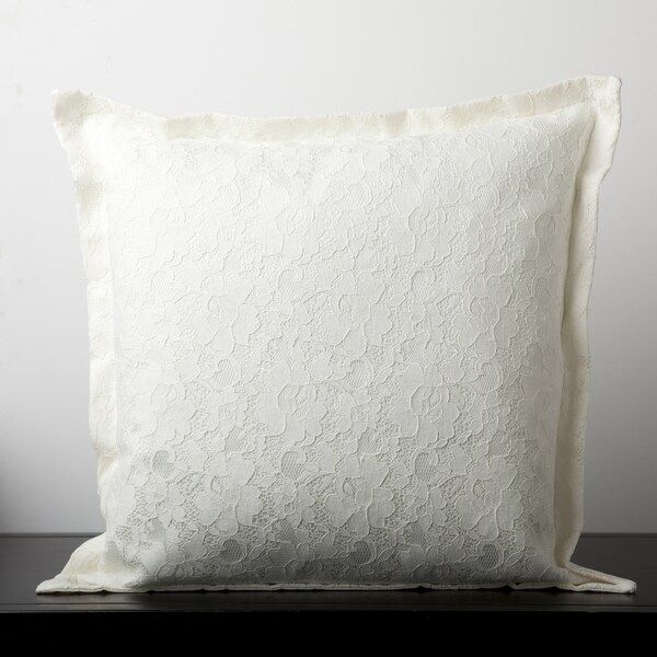 Creamy Lacy Off White Feather Down or Poly Filled Throw Pillow | Bed Bath & Beyond