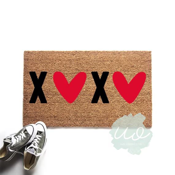 XOXO Valentine's Day Doormat Heart Welcome Mat | Etsy | Etsy (US)