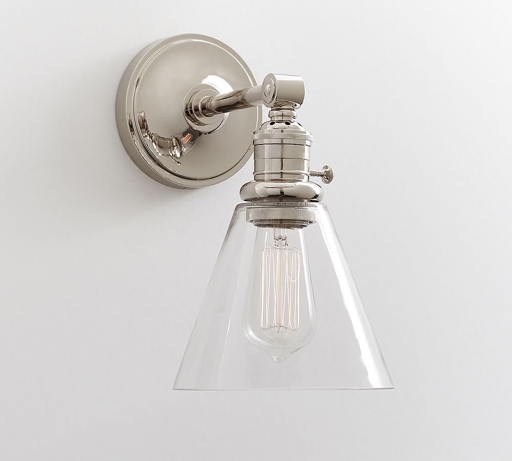 Flared Glass Straight Arm Sconce | Pottery Barn (US)