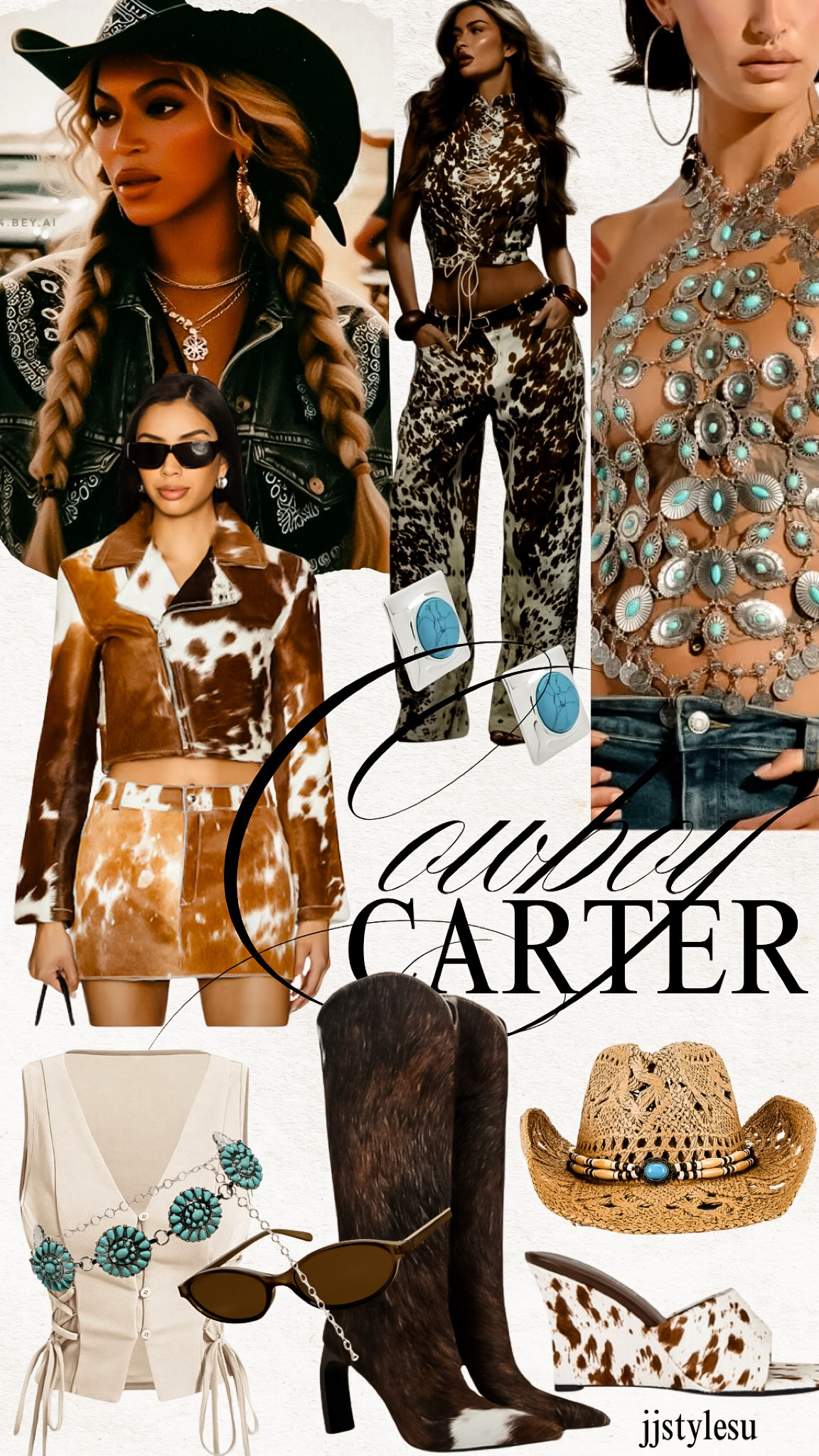  𝒞𝑜𝓌𝒷𝑜𝓎 𝒞𝒶𝓇𝓉𝑒𝓇 𝒯𝑜𝓊𝓇 𝐼𝓃𝓈𝓅𝑜 🤠💫












Beyoncé tour, Cowboy Carter, tour, 
tour outfit, outfit Inspo, summer, turquoise jewelry, silver jewelry, western style, western, Beyoncé style, western fashion, style guru edit, style edit, cowboy hat, cowboy style, cowboy boots, yeehawcore 

#LTKSummerEdit #LTKStyleTip #LTKSeasonal