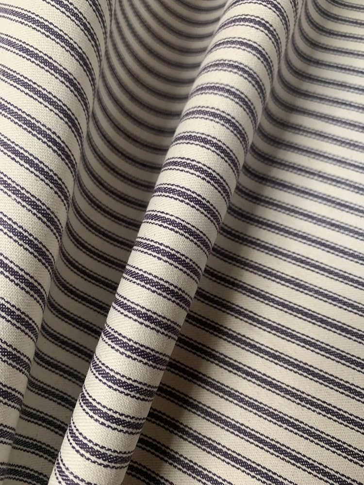 Navy Woven Ticking Fabric by The Yard 44/45" Wide | Amazon (US)