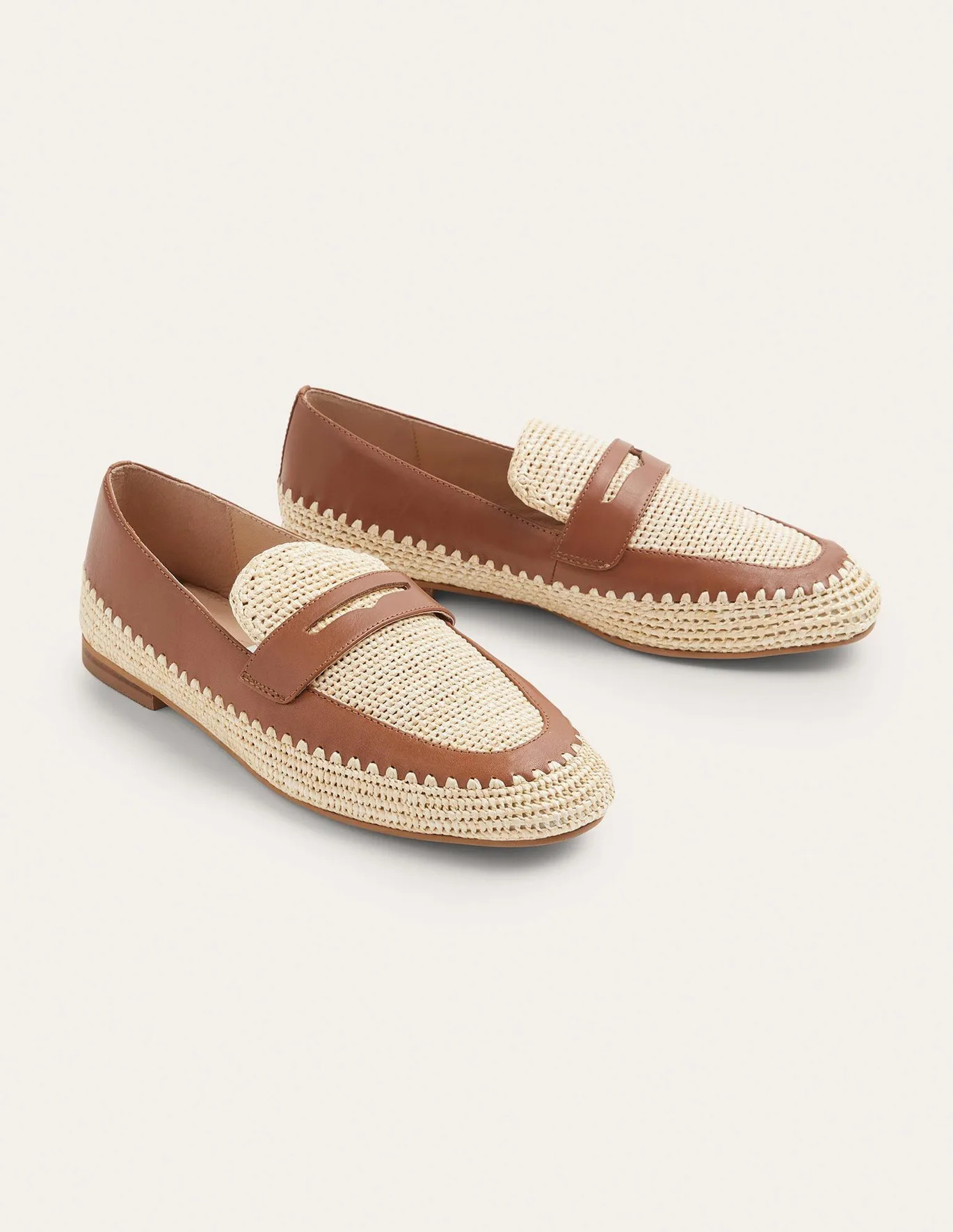 Lydia Raffia Detail Loafers | Boden (UK & IE)