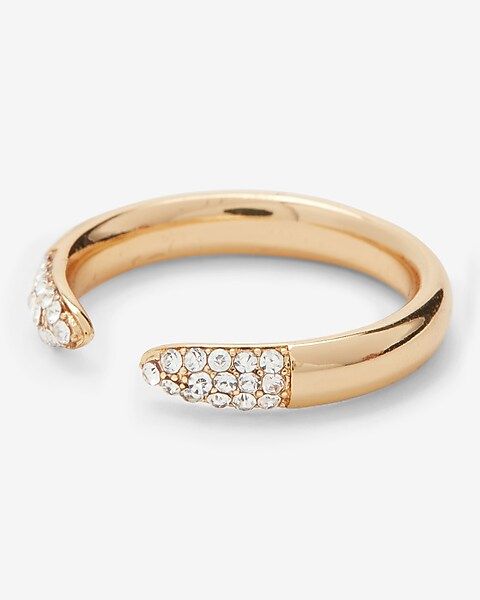 Demi-Fine 14K Gold Rhinestone Embellished Ring | Express