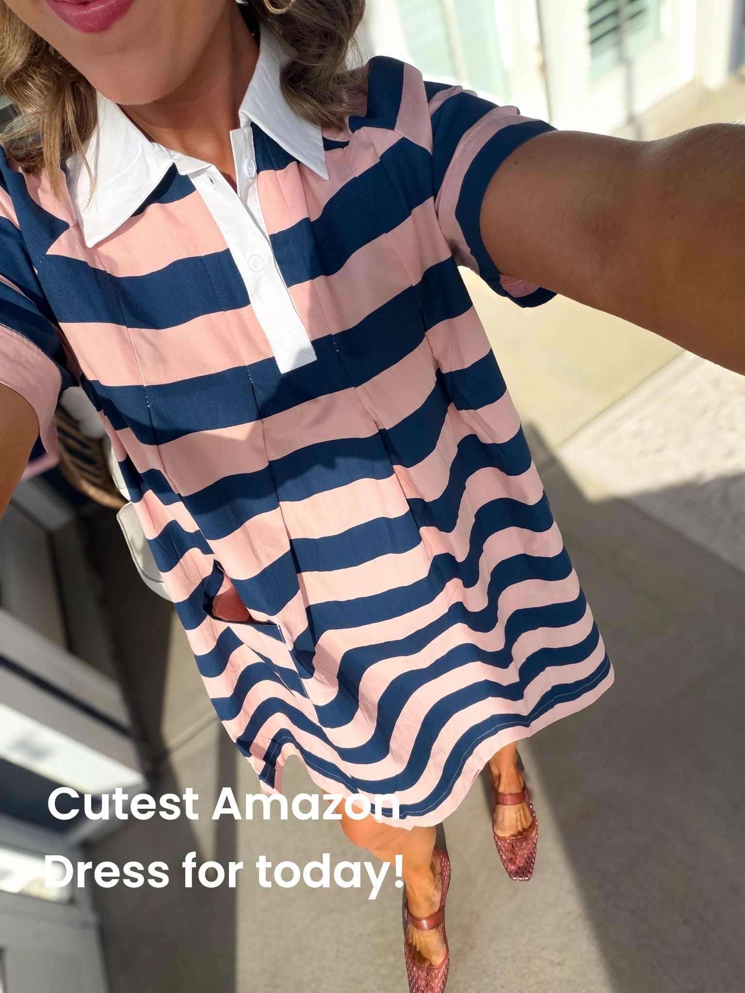 Celebrating my aunt’s birthday tonight in the CUTEST Amazon dress! 🎂💕 This rugby-style polo dress is such a fun find—the pink and navy stripes, crisp white collar, and button-up detail make it look so polished and preppy! The poplin material is really nice too and gives it such a cute, structured fit. 💗💙

Such an easy Amazon fashion find for dinner, date night, girls’ night, or transitioning into early fall. I absolutely LOVE this one! ✨

#AmazonFashion #AmazonFinds #AmazonDress #AmazonFashionFinds #PoloDress #RugbyDress #StripedDress #PreppyStyle #PreppyFashion #WomensFashion #AffordableFashion #AffordableStyle #OutfitInspiration #DinnerOutfit #DateNightOutfit #EarlyFallStyle #FallFashion #AmazonStyle #OOTD #FashionFinds

#LTKootd #LTKPetite