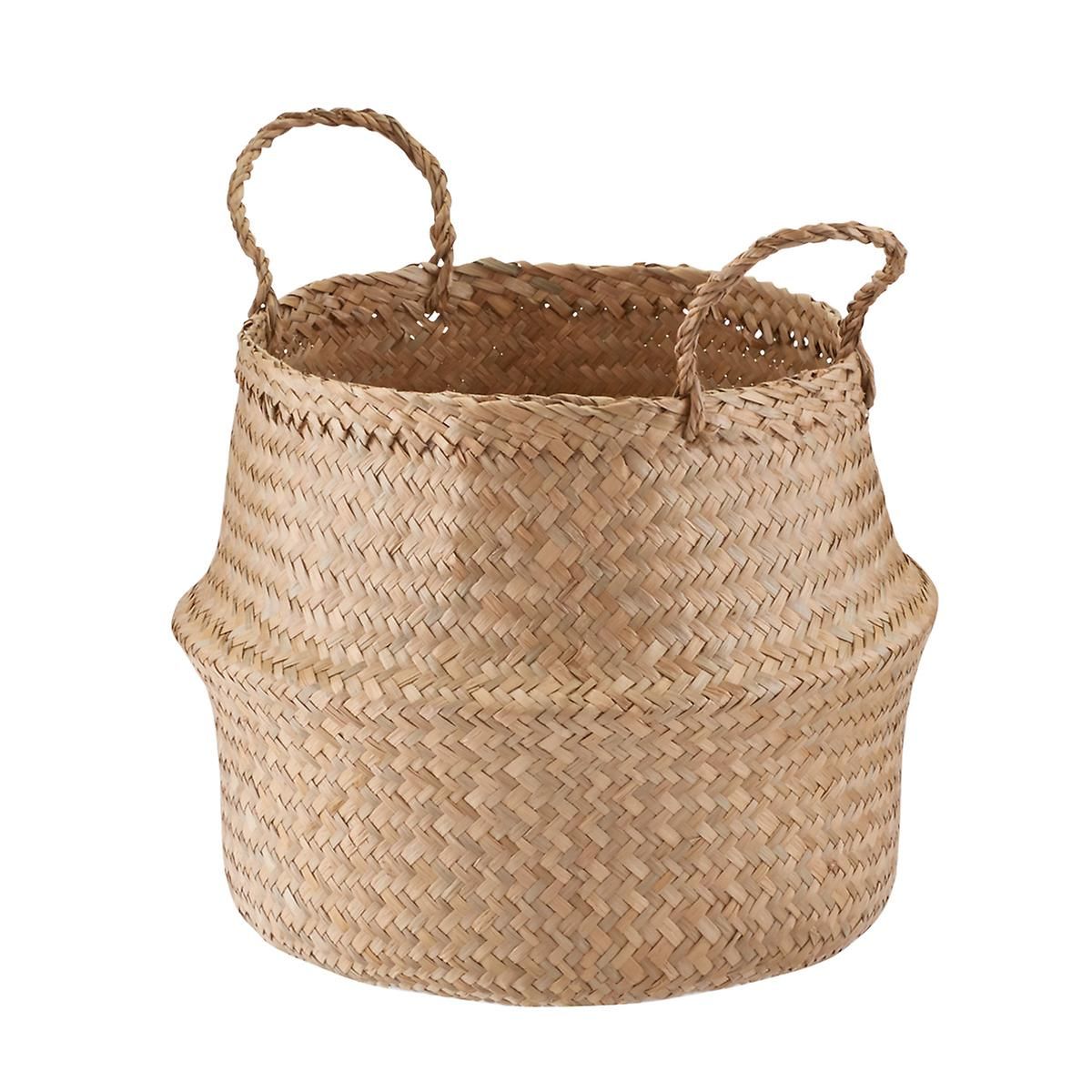 Small Natural Seagrass Belly Basket | The Container Store