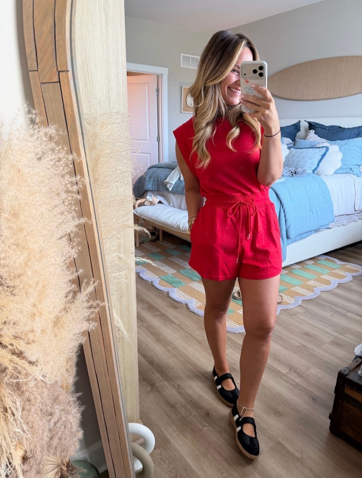 Red hot summer set ❤️🔥
This matching red lounge set is giving effortless chic while still being comfy enough for mom life, errands, coffee runs, or vacation days. Paired it with my favorite black Mary Jane flats for an easy elevated casual outfit moment.

✨ perfect two piece set
✨ lightweight summer outfit
✨ comfy but put together
✨ easy everyday mom outfit
✨ true to size

Shop this red matching set, black flats, and more of my casual summer outfit favorites on my LTK!

#LTKStyle #LTKFindsUnder50 #LTKSummer #SummerStyle #MatchingSet #TwoPieceSet #CasualChic #MomStyle #EverydayOutfit #RedOutfit #SummerFashion #VacationStyle #ComfyChic #MaryJaneFlats #AffordableFashion #NeutralStyle #EffortlessStyle #OOTD #AmazonFashion #TargetStyle