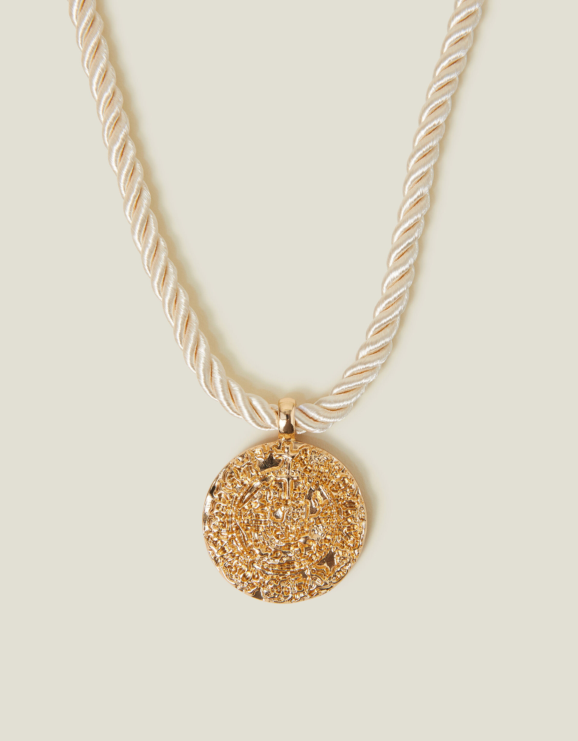 Coin Pendant Cord Necklace Gold | Accessorize (Global)