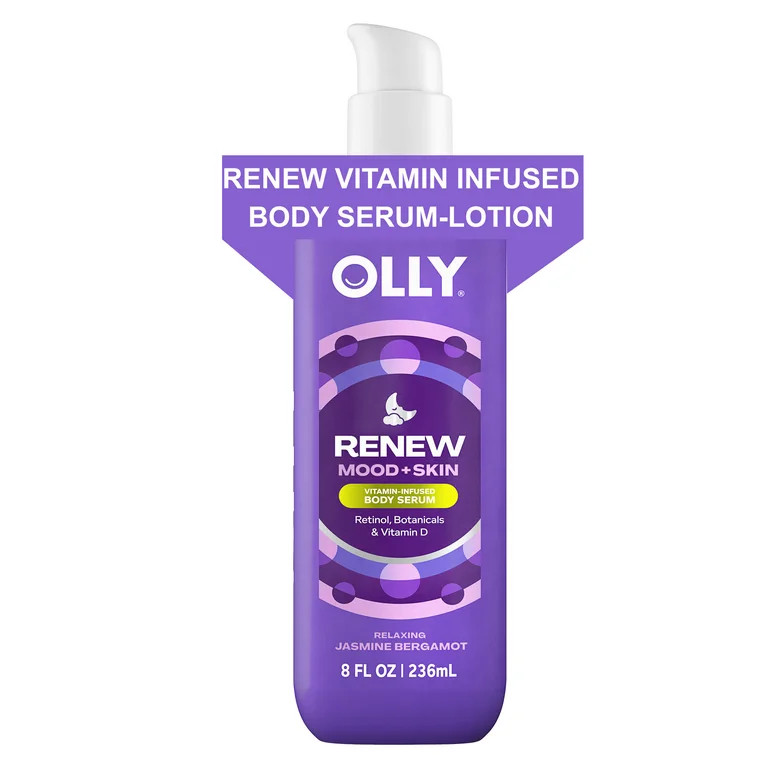 OLLY Renew Body Serum Lotion Repairs Skin Barrier & Soothe Stress Jasmine Bergamot, 8 oz | Walmart (US)