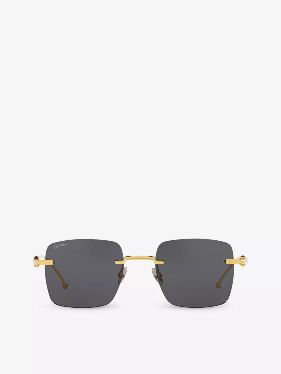 6L001668 CT0403S rectangle-frame titanium sunglasses | Selfridges