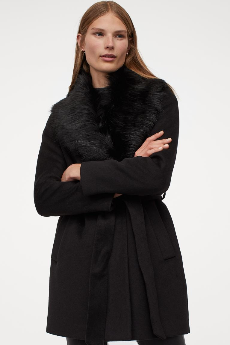 Coat with Faux Fur Collar | H&M (US + CA)