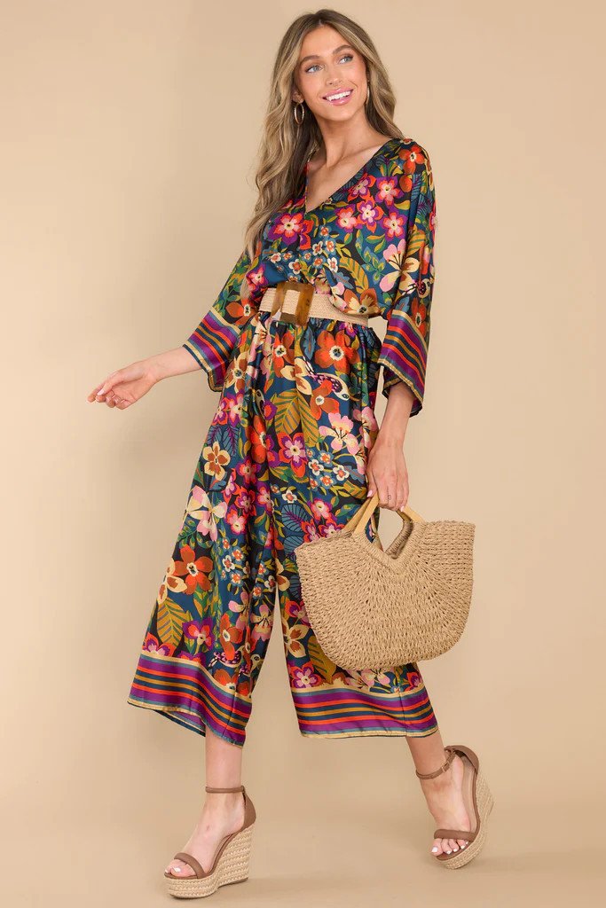 Truest Romance Blue Multi Floral Print Jumpsuit | Red Dress 