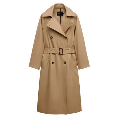 MANGO Belted Double Breasted Trench Coat in Beige at Nordstrom, Size Small | Nordstrom