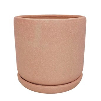 Origin 21 7.5-in W x 7.5-in H Matte Pink Glazed Ceramic Contemporary/Modern Indoor/Outdoor Plante... | Lowe's