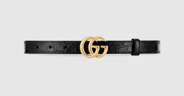 Gucci GG Marmont thin caimn belt with shiny buckle | Gucci (US)