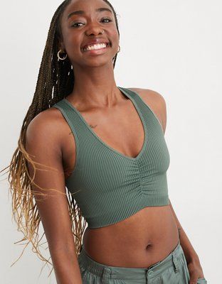 Superchill Seamless Ruched Bra Top | Aerie