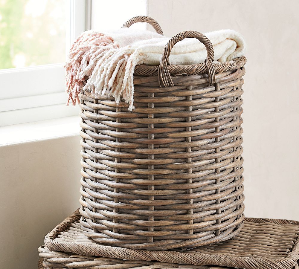 Aubrey Handwoven Tote Basket | Pottery Barn (US)